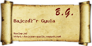 Bajczár Gyula névjegykártya